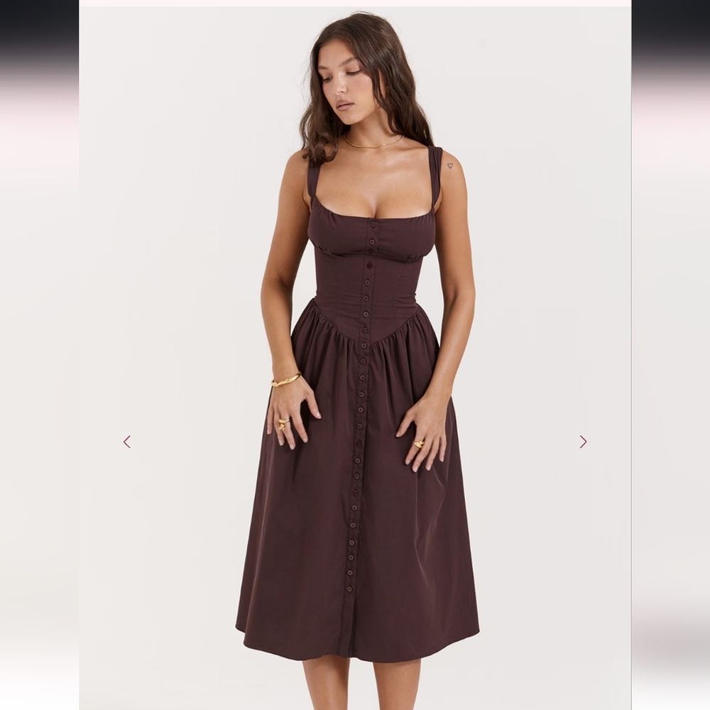 House Of Cb Tatiana - Rich Brown Midi Sundress - Picture 5 of 7